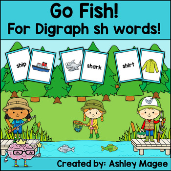 Preview of Digraph sh Go Fish Game (beginning sh and ending sh) and Activities Center