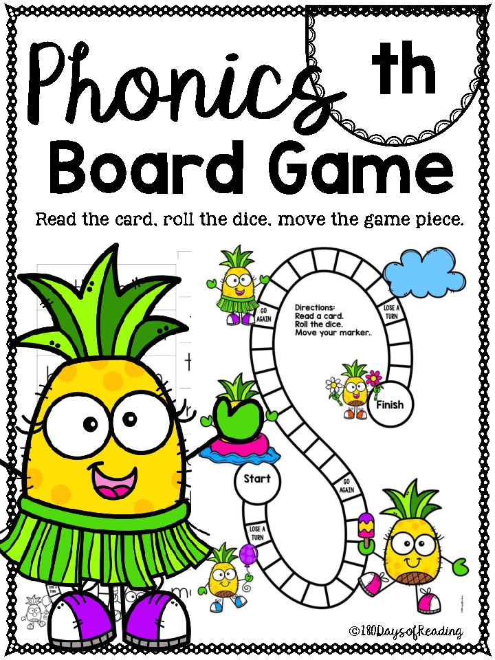 Digraph th PHONICS BOARD Game by 180 Days of Reading | TpT