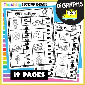 digraphs worksheets by teaching second grade teachers pay teachers