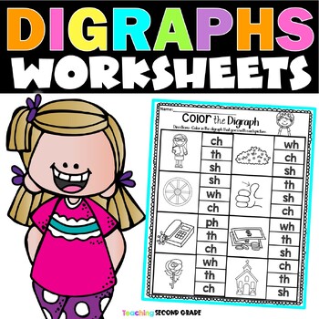 Preview of Consonant Digraphs Worksheets - 1st and 2nd Grade Phonics Practice Pages