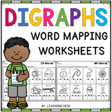 Digraphs CH, SH, TH, WH, CK, Word Mapping Worksheets - Pho