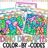 Digraphs Color By Code Printables |No Prep Dinosaur Activi