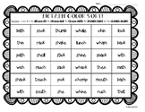 Digraphs Color Sorts - wh, th, sh, ck and ch - 2 Leveled W