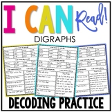 Digraphs Decoding Drills | I Can Read Decodable Words, Sen