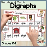 Digraphs Decoding and Picture Matching Word Mats for Grade