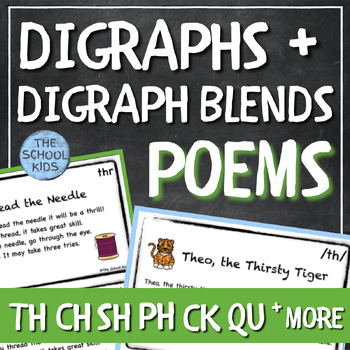 Decodable Poems for Digraphs & Digraph Blends Science of Reading TH SH ...