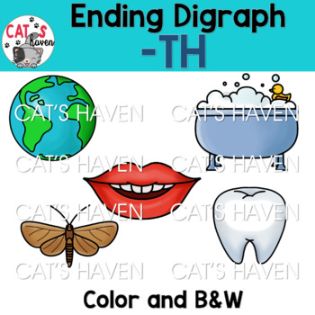 Preview of Digraphs: Ending TH- Words (Digital Clip Arts)