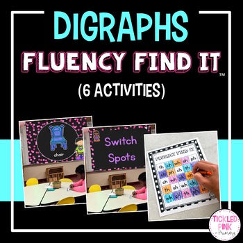 Preview of Digraphs Fluency Find It® (beginning and ending)