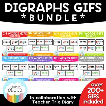 Preview of Digraphs GIFS Growing BUNDLE