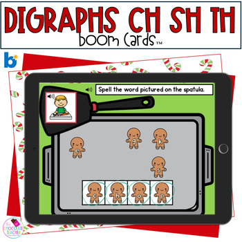 Preview of Digraphs - Christmas Phonics - Gingerbread - Boom Cards™
