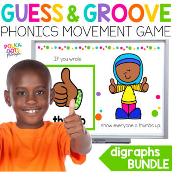 Preview of Digraphs Movement Game | Digraph Worksheets | Guess and Groove BUNDLE