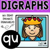 Digraphs Phonics QU Literacy Printables for Kindergarten a