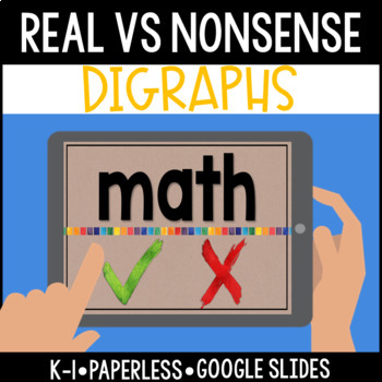 Preview of Digraphs Real Words vs Nonsense: Interactive Google Slides