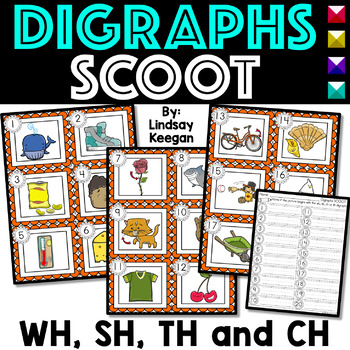 Preview of Digraphs SCOOT or Write the Room Phonics Game for TH, SH, WH and CH