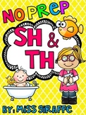 Digraphs SH TH Worksheets and Activities NO PREP Phonics Centers
