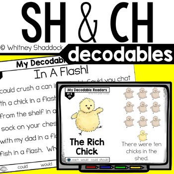 Preview of SH & CH Digraph Decodable Passages & Readers - Science of Reading Decodables