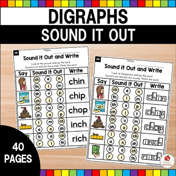 Digraphs: Sound It Out No Prep Worksheets by United Teaching | TpT