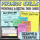 Digraphs & Trigraphs : Phonics Task Cards for Older Studen