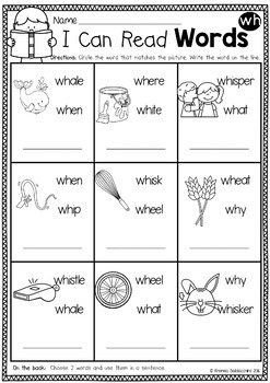 digraphs wh worksheets no prep printables by rhonda baldacchino