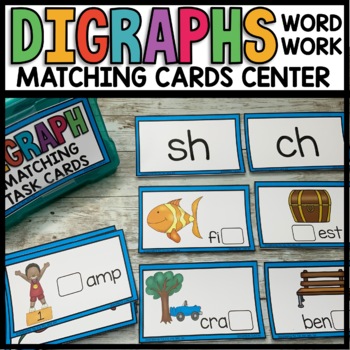 Preview of Digraphs Word Matching Game for Centers H Brother Cards ch, ph, sh, th, wh Sort