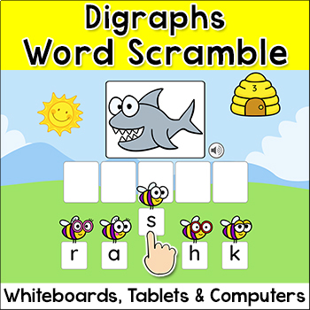 Preview of Word Scramble Beginning & Ending Digraphs Game