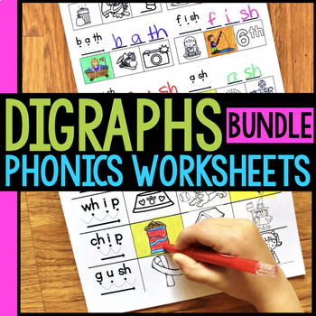Preview of Digraphs Worksheets & Phonics Activities Initial & Final SH CH Printable Reading
