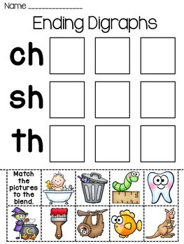 digraphs word sorts worksheets by miss giraffe tpt