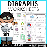 Digraphs Worksheets | Phonics Workbook, SH, CH, WH, PH, CK