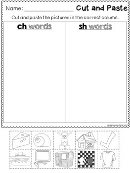 consonant digraphs worksheets kindergarten first second grade phonics