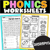 Digraphs Worksheets for 1st and 2nd Grade - th, ch, sh, ph