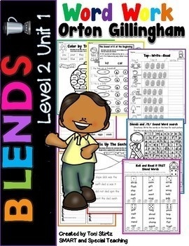 Preview of Digraphs and Blends Orton Gillingham Phonics Worksheets (RTI)
