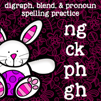 Preview of Digraphs and Blends - ph=/f/, gh=/f/, ck=/k/, ng - Easter - 2nd Grade Spelling