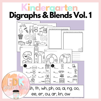 Preview of Digraphs and Dipthongs Activities for Kindergarten and Grade One