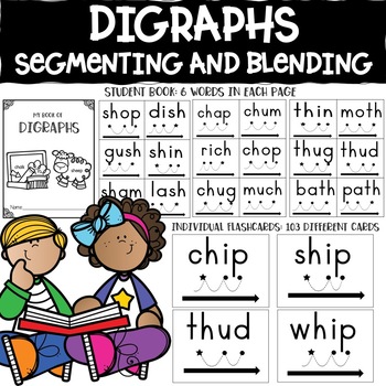 Preview of Blending and Segmenting: ch, sh, th, wh Digraphs Word List and Flashcards