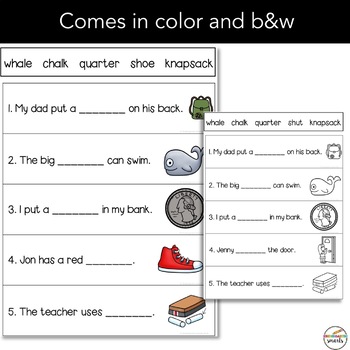 digraphs sentence practice by kindergarten smarts tpt