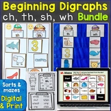 Beginning Digraphs sh, ch, th, wh Print & Digital Bundle (