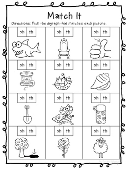 Digraphs Sh Th Phonics Worksheets No Prep By Rachel Nielson