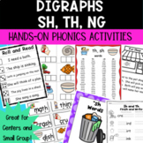 Digraphs sh, th, ng Hands-On Phonics Activities for Center