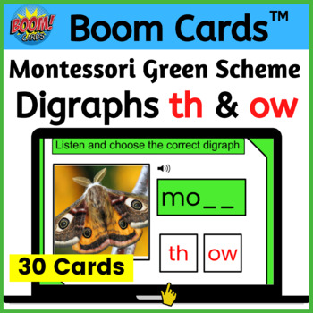 Preview of Digraphs th & ow - Green Scheme - Digital Activity