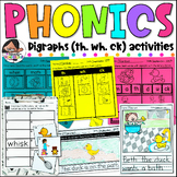 Digraphs th, wh, and ck | Phonics Worksheets and Activities