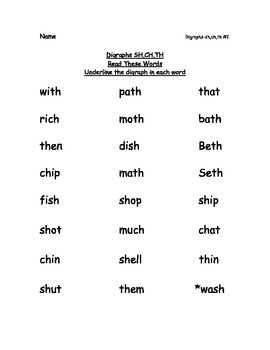 Preview of Reading Packets: 6-10 Digraphs,Blends, Digraph/Three Letter Blends
