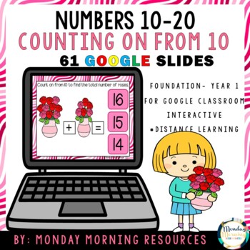 Preview of Digtial Resource Valentine's Day Numbers 10-20 - Counting on from 10