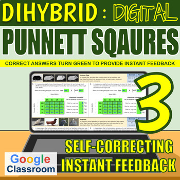 Preview of Dihybrid Cross Punnett Squares - DIGITAL - Self-correcting