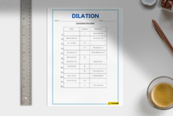 Preview of Dilation Table