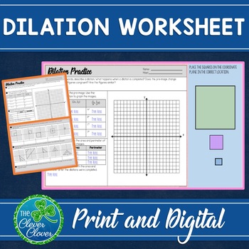 Preview of Dilation Worksheets - Print and Digital - Google Slides