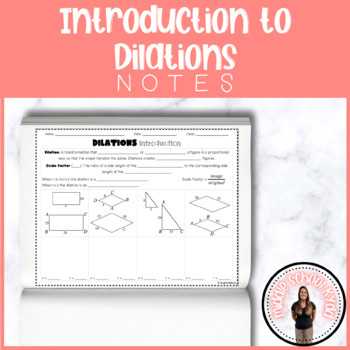 Preview of Dilations Introduction - Interactive Notebook - Guided Notes - 8th Grade Math