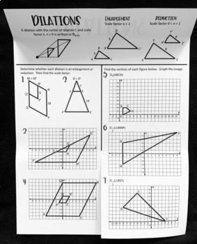 Preview of Dilations - Editable Geometry Foldable Notes