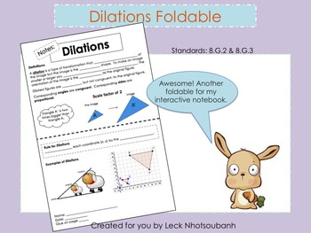 Preview of Transformations: Dilations Foldable for Interactive Notebook