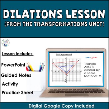 Preview of Dilations Lesson Sample from Transformations Unit