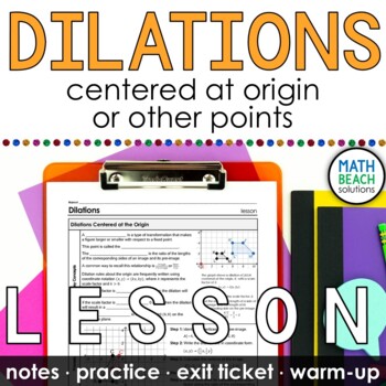 Preview of Dilations with Coordinate Notation Transformations Notes and Practice